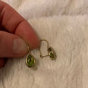 Peridot gold earrings
